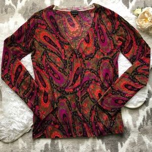 Talbots Paisley Cardigan Merino Wool EUC 💘
